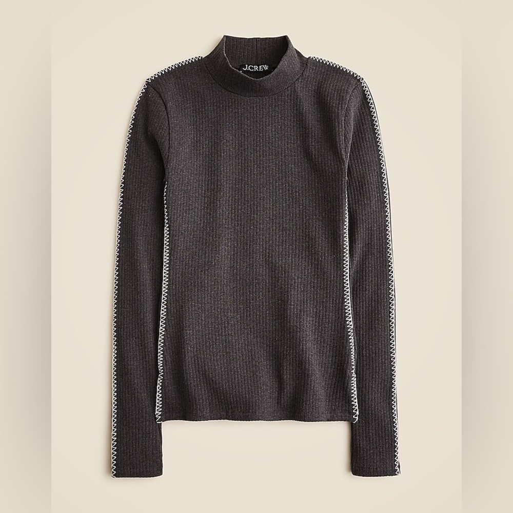 J. Crew Premium Rib Turtleneck with Whipstitch Trim